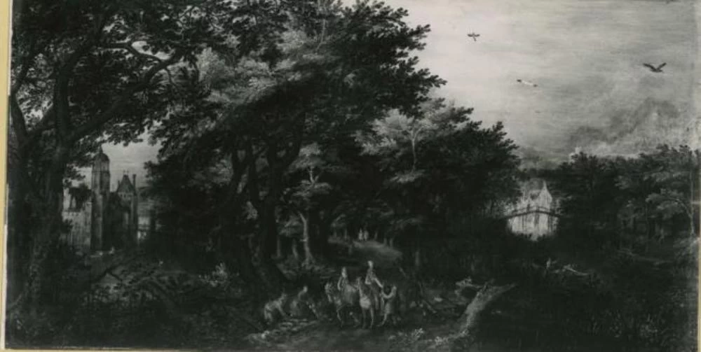 Paesaggio forestale con cacciatori che vendono il loro bottino - Museo Fitzwilliam